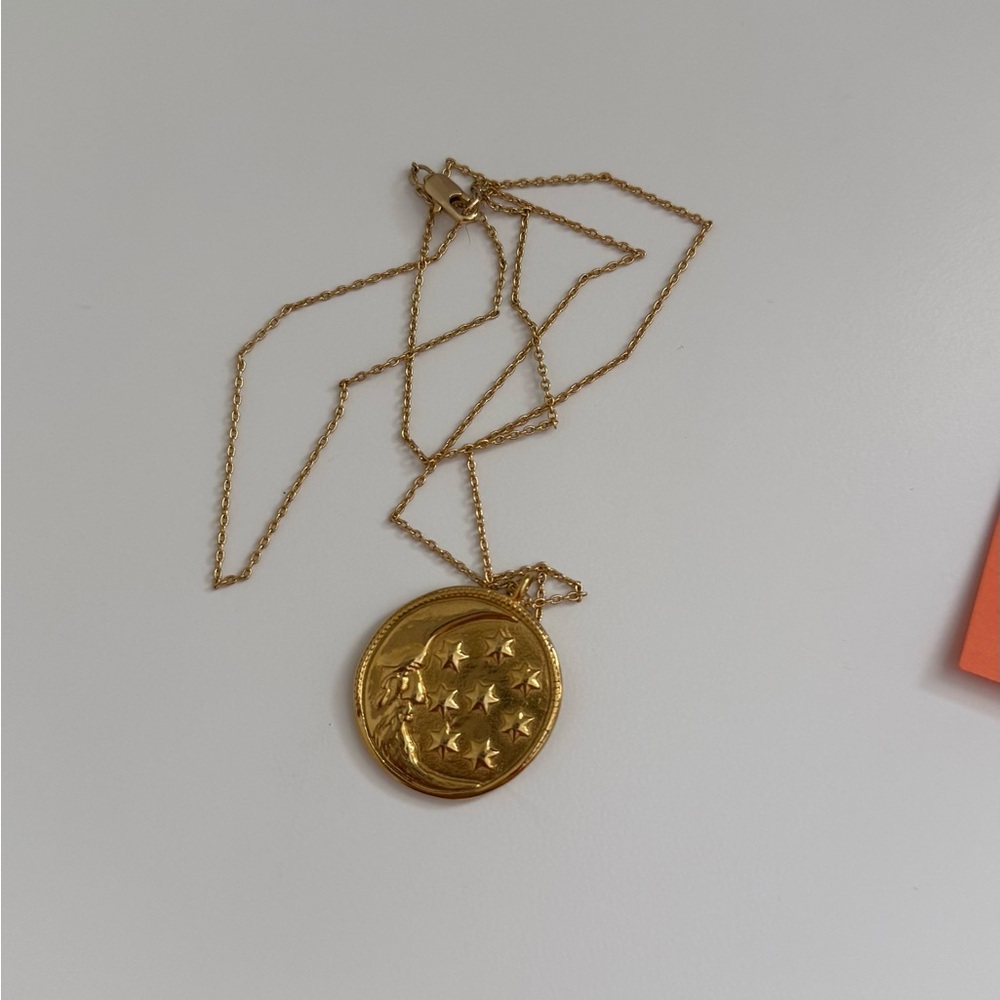 Gold Plated Moon & Star Pendant Necklace (Ronin by Pete Wentz)